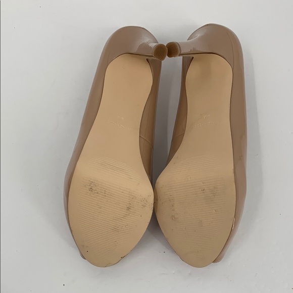 Nine West Hilare Peep toe hidden platform nude tan sandals heel shoe patent 9 - Picture 6 of 6